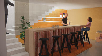 Prime Meridian Basement Level Bar Render, 2023